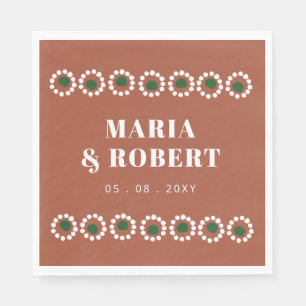 Serviette En Papier Terracotta mexicaine Boho Barro Mariage