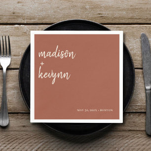 Serviette En Papier Terracotta minimaliste et chic Napkins mariage