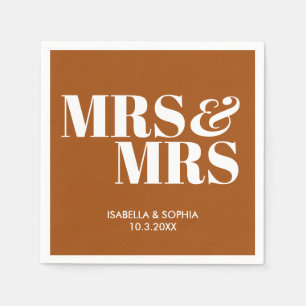 Serviette En Papier Terracotta Mme & Mme Mariage personnalisée Napkins