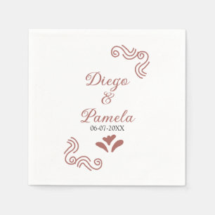 Serviette En Papier Terracotta noir rustique espagnol mariage couple f