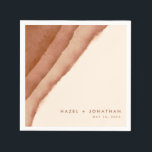 Serviette En Papier Terracotta Ombre | Boho minimaliste<br><div class="desc">Serviettes mariages en terre cuite douce, qui font partie de notre collection de papeterie mariage en aquarelle moderne teintée à la trempe. Avec des tons neutres écrus à la rouille à l'orange brûlé, rappelant les déserts d'argile, appliqué dans des traits peints de lavement à l'aquarelle riche, assorti au texte minimaliste....</div>