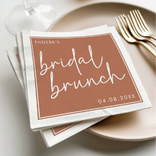 Serviette En Papier Terracotta Script minimaliste Brunch nuptial