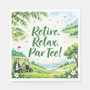 Serviette En Papier Terrain de golf Golfeur à la retraite aquarelle