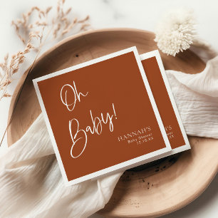 Serviette En Papier Terrain Terracotta Baby shower bohème