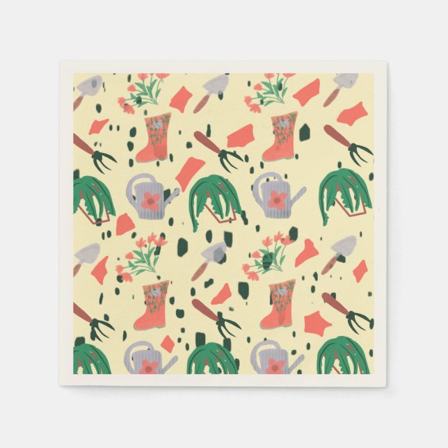 Serviette En Papier Terrasse de jardin en terrazzo (Devant)