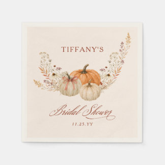 Serviette En Papier Terrasse en terre cuite Citrouille Floral Fête de
