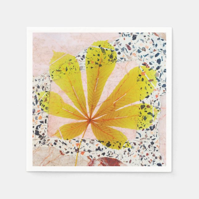 Serviette En Papier Terrazzo et Botanique (Devant)