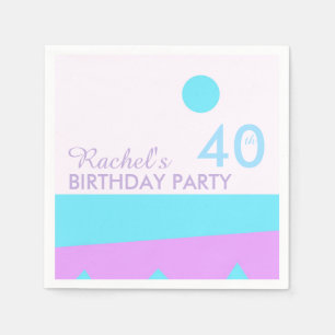 Serviette En Papier Terre Abstraite - 40e anniversaire Papier de fête