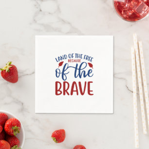 Serviette En Papier Terre de libres grâce aux courageux rouge bleu