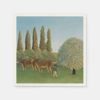 Serviette En Papier Terre de prairie (Le Pâturage), Henri Rousseau, 19
