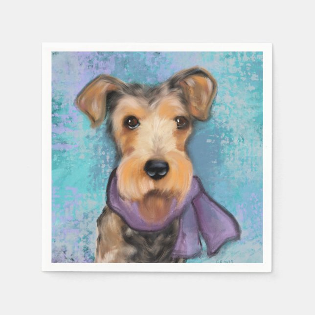 Serviette En Papier Terrier Airedale (Devant)