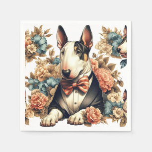 Serviette En Papier Terrier Floral Cute Retro