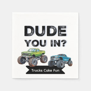 Serviette En Papier T'Es Entré ? Typographie noire Fête d'anniversaire