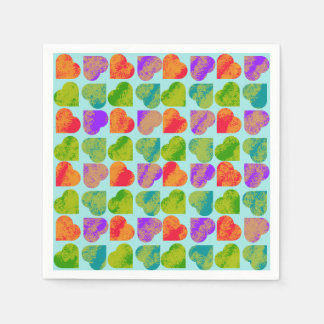 Serviette En Papier Tessellation de cœur coloré Art pop psychédélique