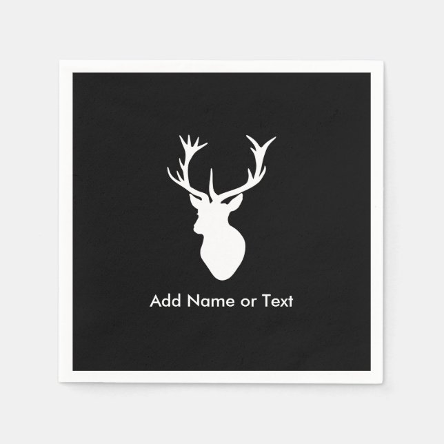 Serviette En Papier Tête blanche avec Antlers (Devant)