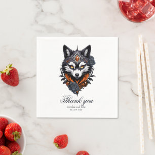 Serviette En Papier Tête de loup majestueuse, finie en profondeur