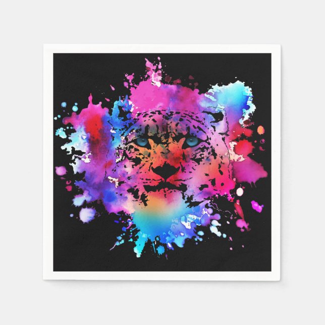 Serviette En Papier Tête de tigre d'aquarelle (Devant)