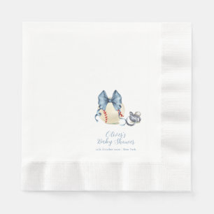 Serviette En Papier Tétine Arc Bleu Baseball Sport Shower Bébé 