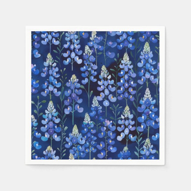 Serviette En Papier Texas Bluebonnets Blue Wild Flowers Motif (Devant)