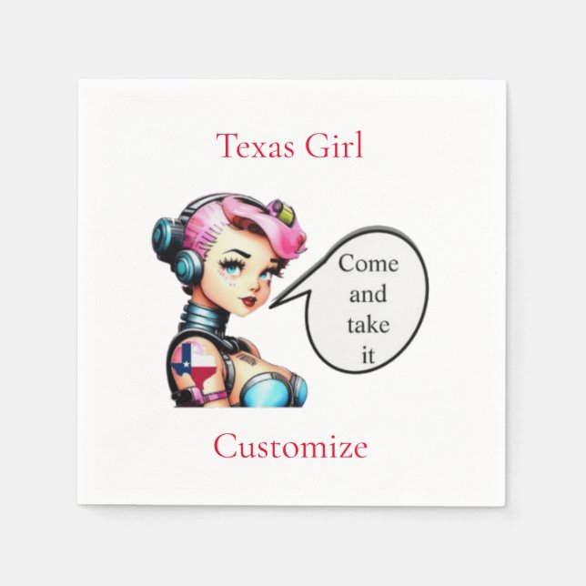 Serviette En Papier Texas Girl Thunder_Cove (Devant)