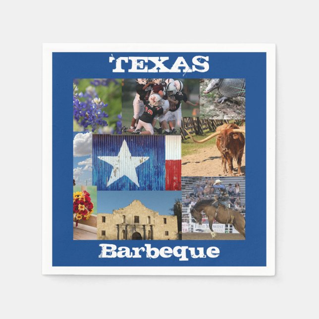 Serviette En Papier Texas Photo Mosaic (Devant)
