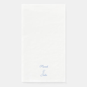 Serviette En Papier Texte Bleu Mariage Blanc