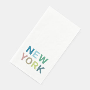 Serviette En Papier Texte coloré de New York       