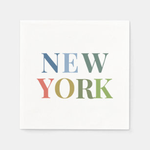 Serviette En Papier Texte coloré de New York