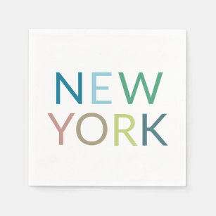 Serviette En Papier Texte coloré de New York  