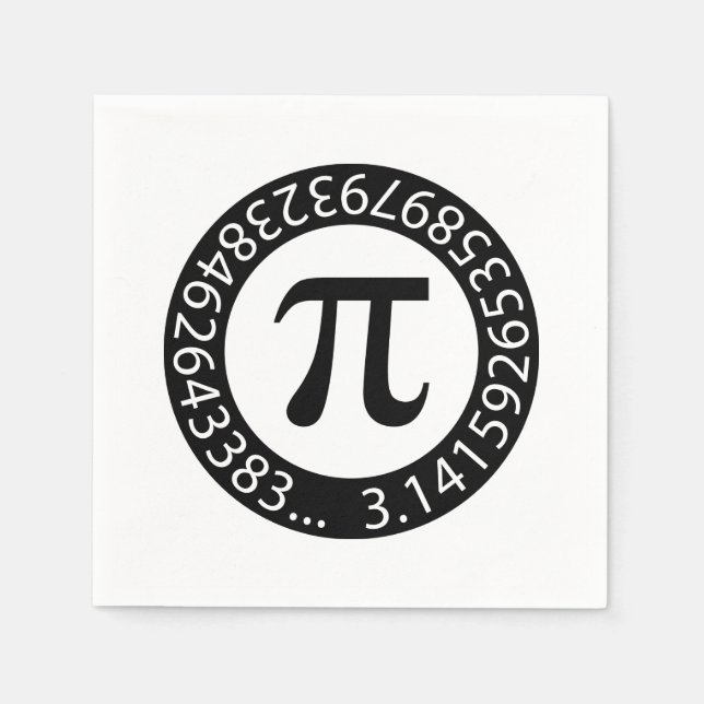 Serviette En Papier TEXTE CONCEPTION Numéro Pi Symbole mathématique (Devant)