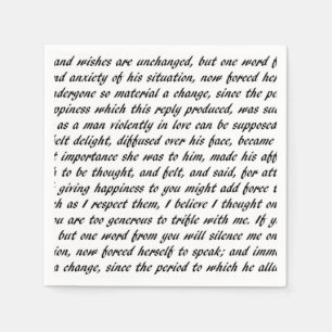 Serviette En Papier Texte de fierté et de préjudice