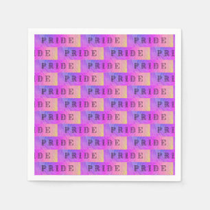 Serviette En Papier Texte de fierté pastel  