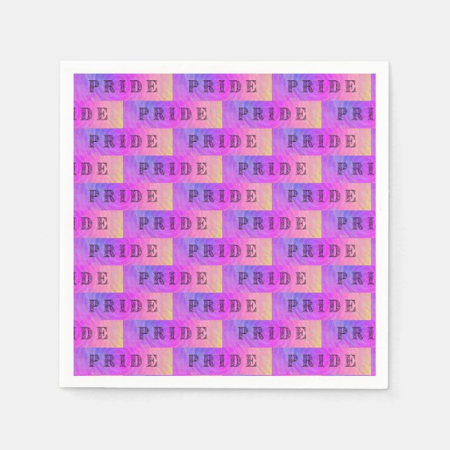 Serviette En Papier Texte de fierté pastel   (Devant)
