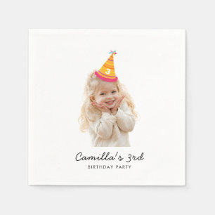 Serviette En Papier Texte de photo personnalisé pour fête d'anniversai