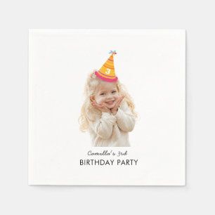 Serviette En Papier Texte de photo personnalisé pour fête d'anniversai