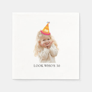 Serviette En Papier Texte de photo personnalisé pour fête d'anniversai
