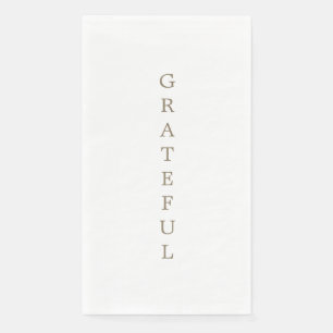 Serviette En Papier Texte en or blanc "GRATEFUL" Napkin
