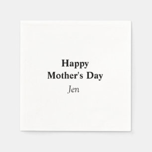 Serviette En Papier texte modifiable de la fête des mères avec votre n