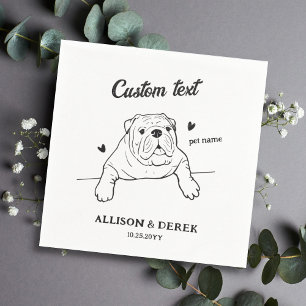 Serviette En Papier Texte personnalisé I Do Too Dog Bulldog Mariage