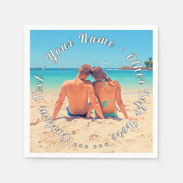 Serviette En Papier Texte personnalisé personnalisé et vos serviettes  (Devant)