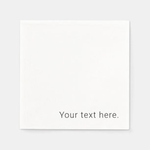 Serviette En Papier Texte simple et minimaliste modifiable, nom ou aut