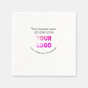 Serviette En Papier texte simple minimal ajoutez votre logo/dessin ici