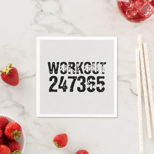 Serviette En Papier Texte usé et rayé Workout 247365 noir (En situation)