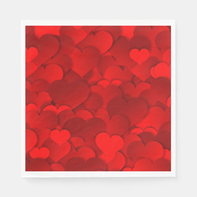 Serviette En Papier Texture de cœurs rouges (Devant)