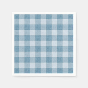 Serviette En Papier Texture de lin à carreaux de Buffalo gingham bleu