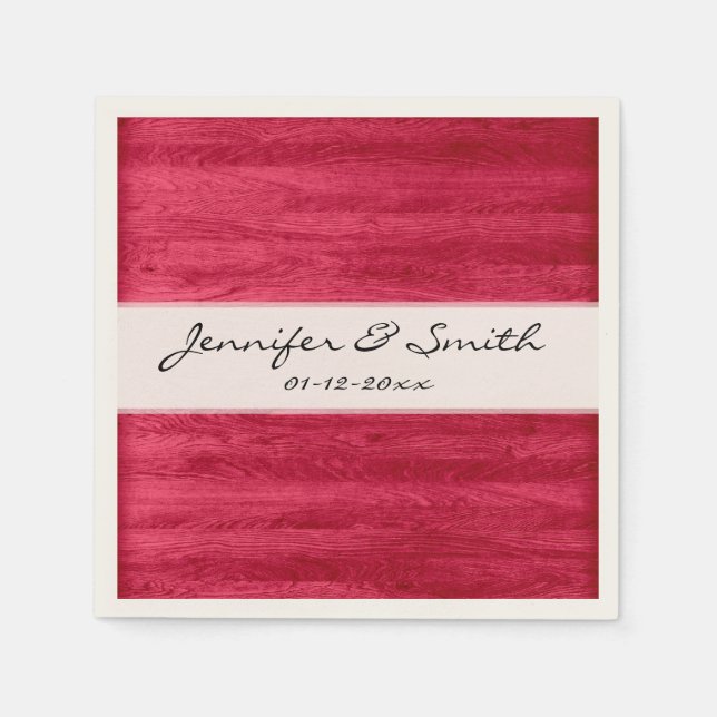 Serviette En Papier Texture du grain de bois rouge (Devant)