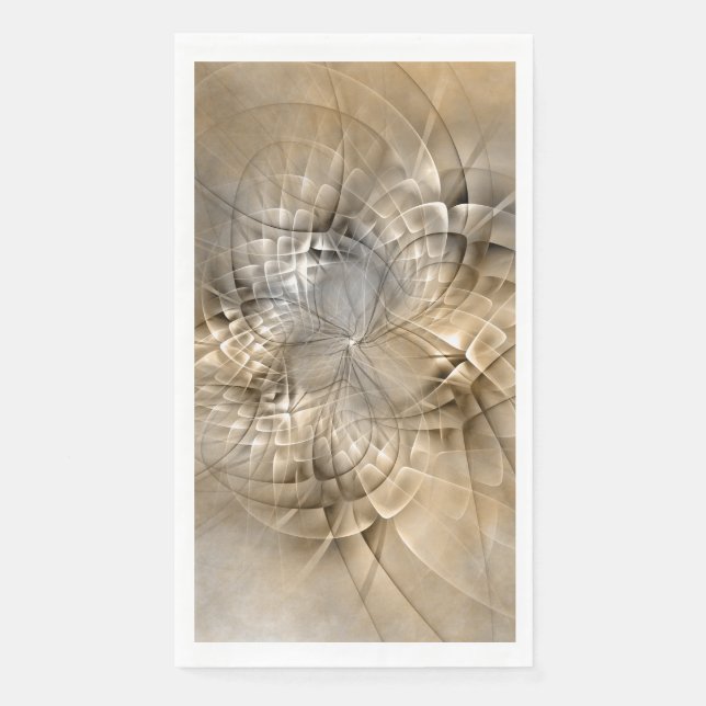 Serviette En Papier Textures d'art fractal moderne abstrait tons de te (Devant)
