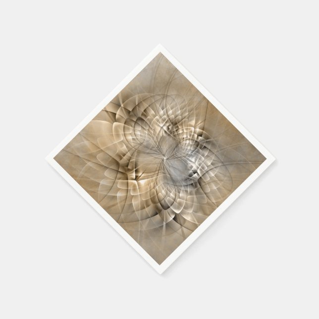 Serviette En Papier Textures d'art fractal moderne abstrait tons de te (Coin)