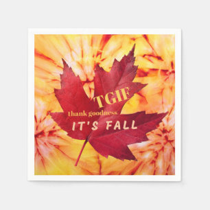 Serviette En Papier TGIF Remerciements Bonté C'est l'automne Feuilles