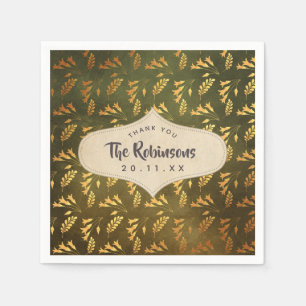 Serviette En Papier Thankesgiving Gold Foil